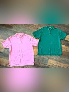 Gold Label Men’s Polo Shirt Shirt / Lot (2) Size XL Pink & Green